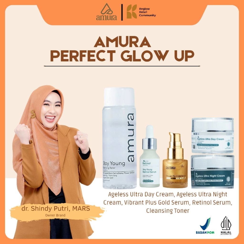 Skincare Amura Spesialis Atasi Flek Dan Kerutan | Paket Perfect Glow Up | Spotless Radiance Dark Spo