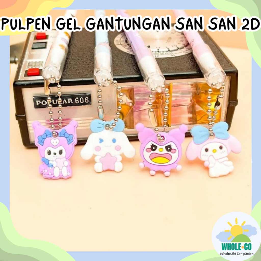 

Whole.Co Pulpen Gel Gantungan San San 2D Premium Kuro Melo Moroll Lucu Unik Imut Termurah Grosir Cod