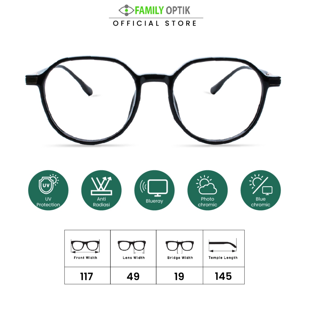 Family Optik - Frame Kacamata Blush On Joanna France 1387 Anti Radiasi Bluecromic Photocromic Minus 