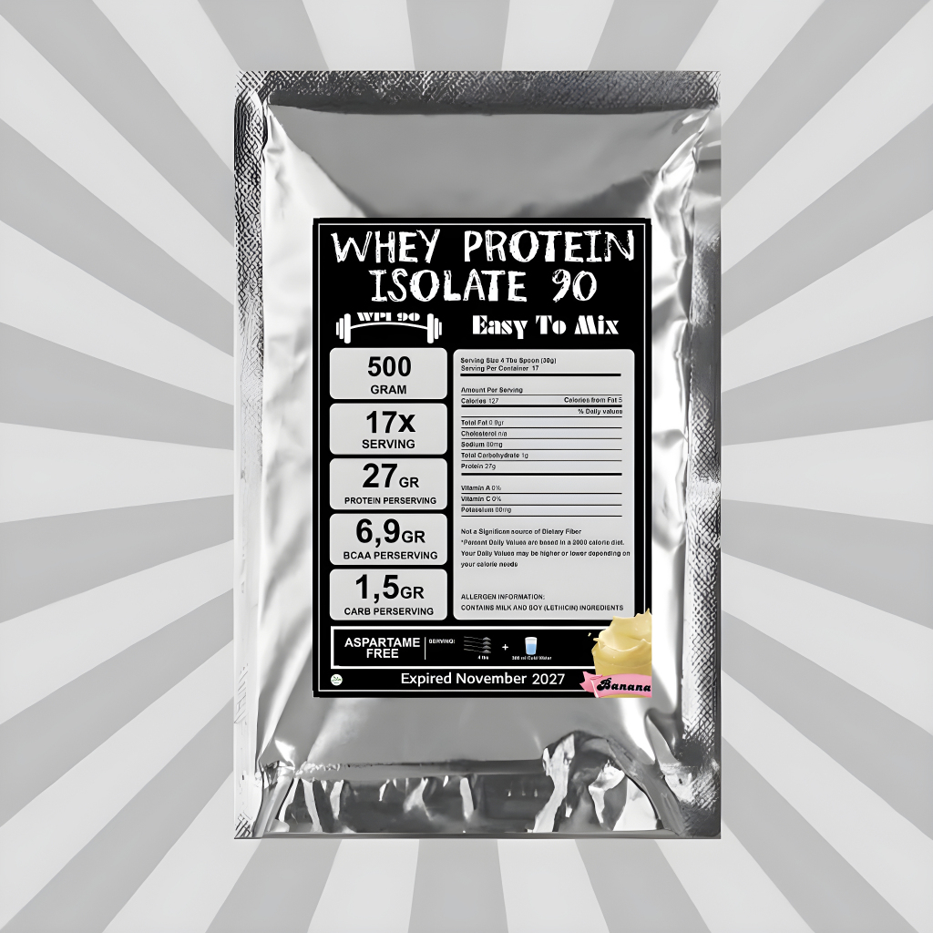 v beli 3 gratis 1 Whey Protein Isolate WPI 90 Plain / Putih / WPI90 / Unflavored 500gram  bahasa ind