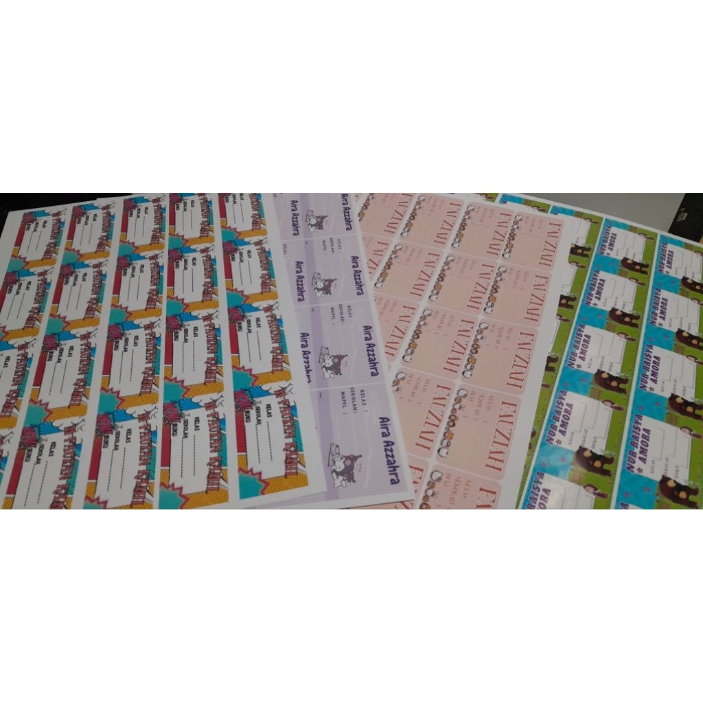 

Promo stiker buku Name tag costum