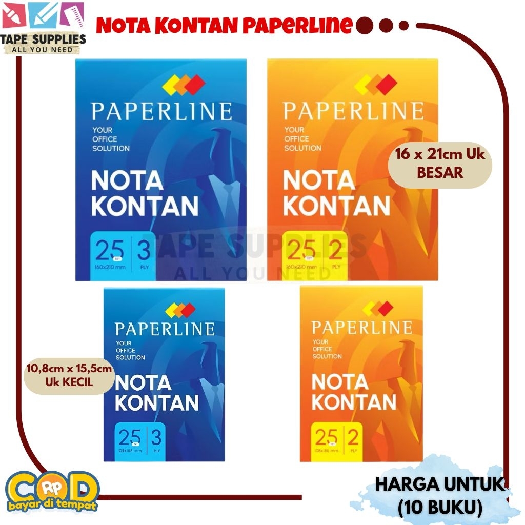 

(10 PCS) Buku NOTA KONTAN PAPERLINE 2ply 3ply / Besar Kecil