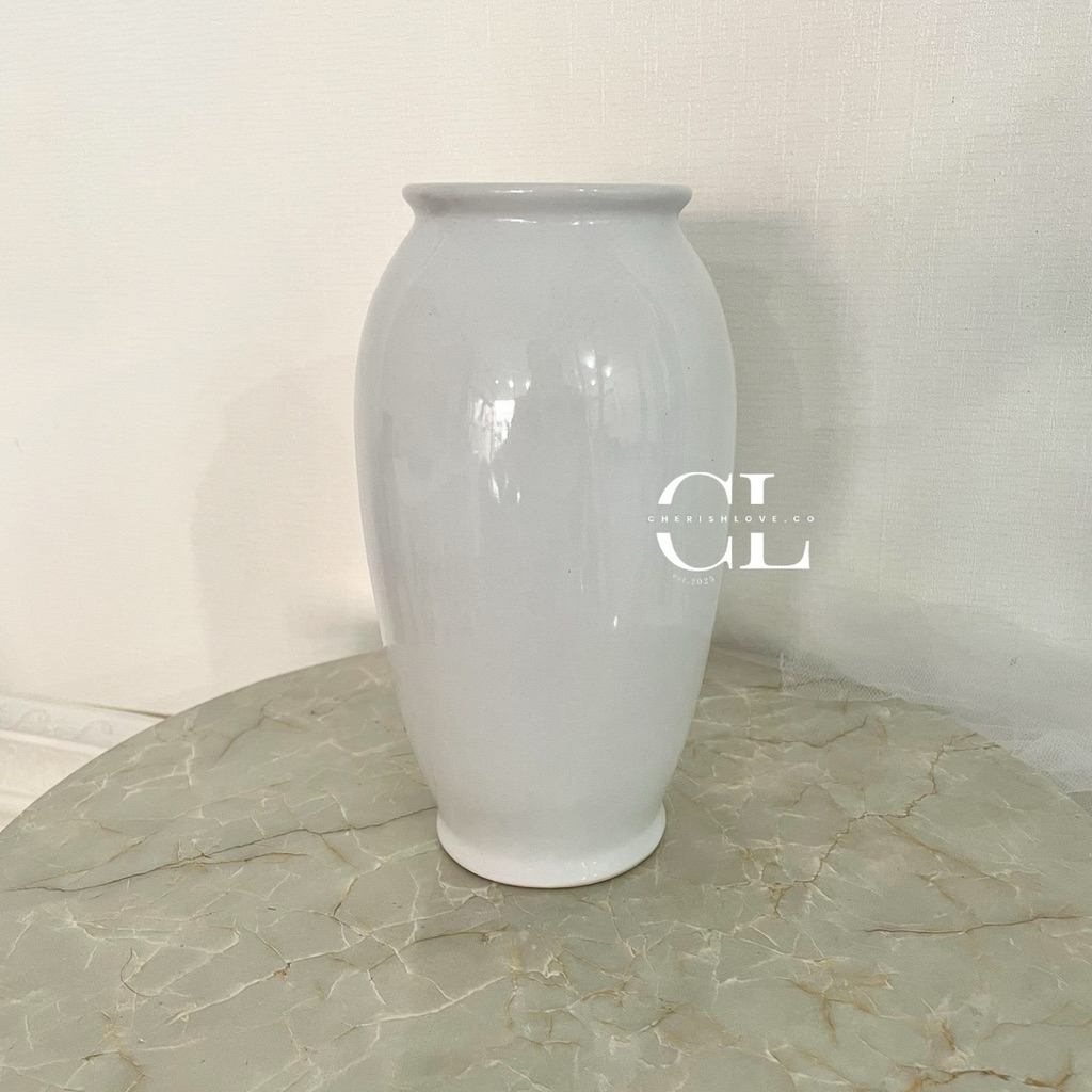 VAS BUNGA KERAMIK MOTIP OVAL