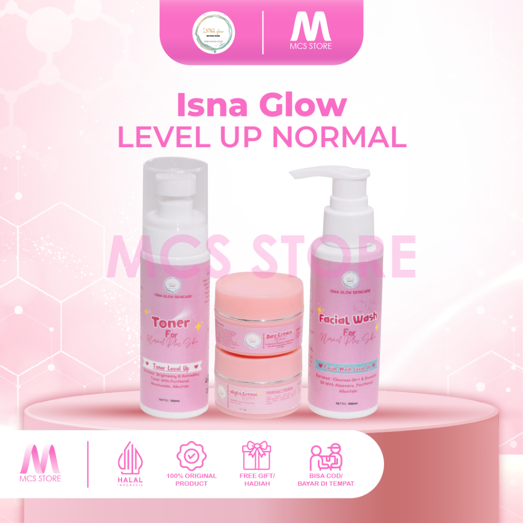 MCS Store - ISNA GLOW Paket Level Up ACNE dan Paket Level Up Normal Skincare BPOM Semua Jenis Kulit 