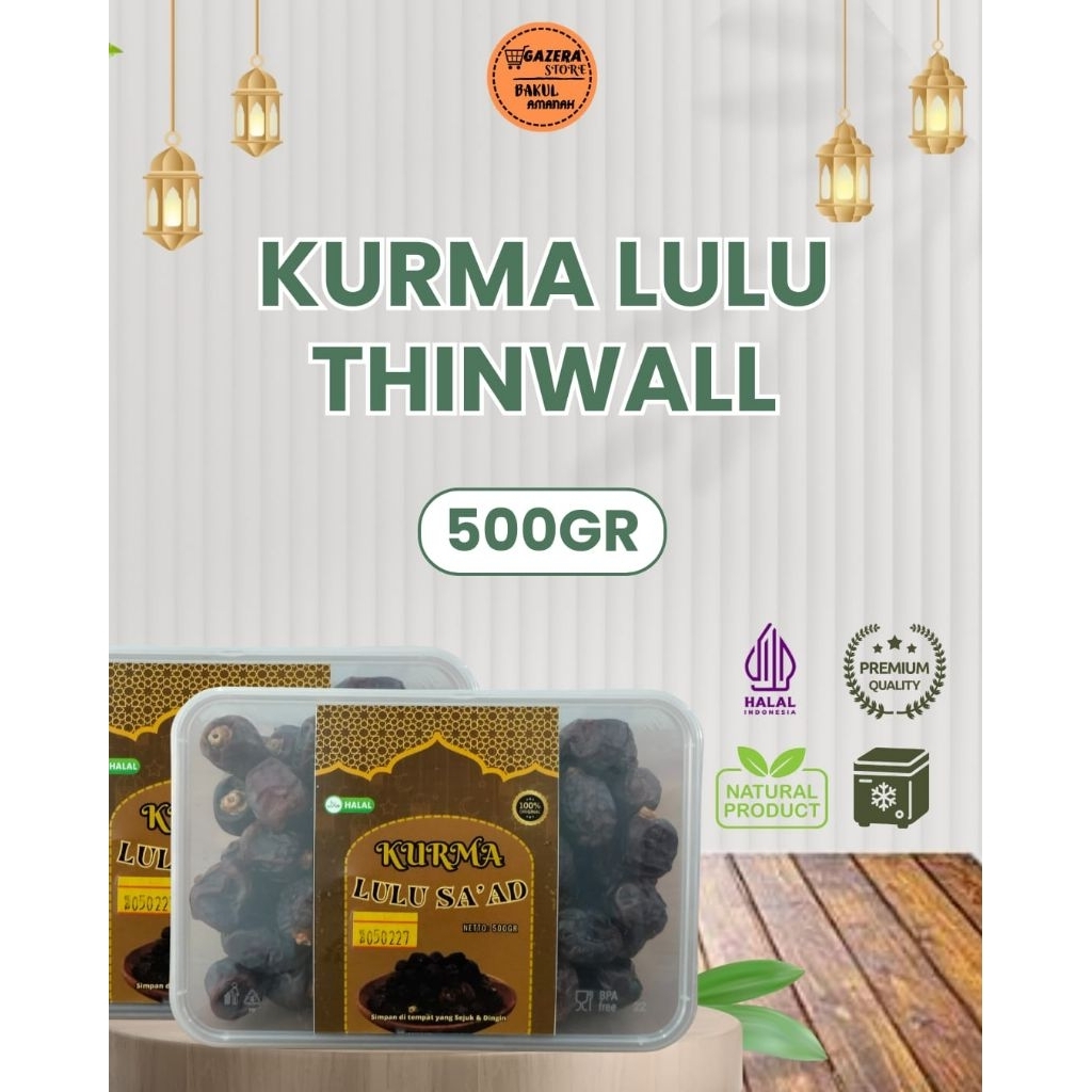 

Kurma Lulu Thinwall 500gr | Kurma Lulu premium 100% Ori & Halal