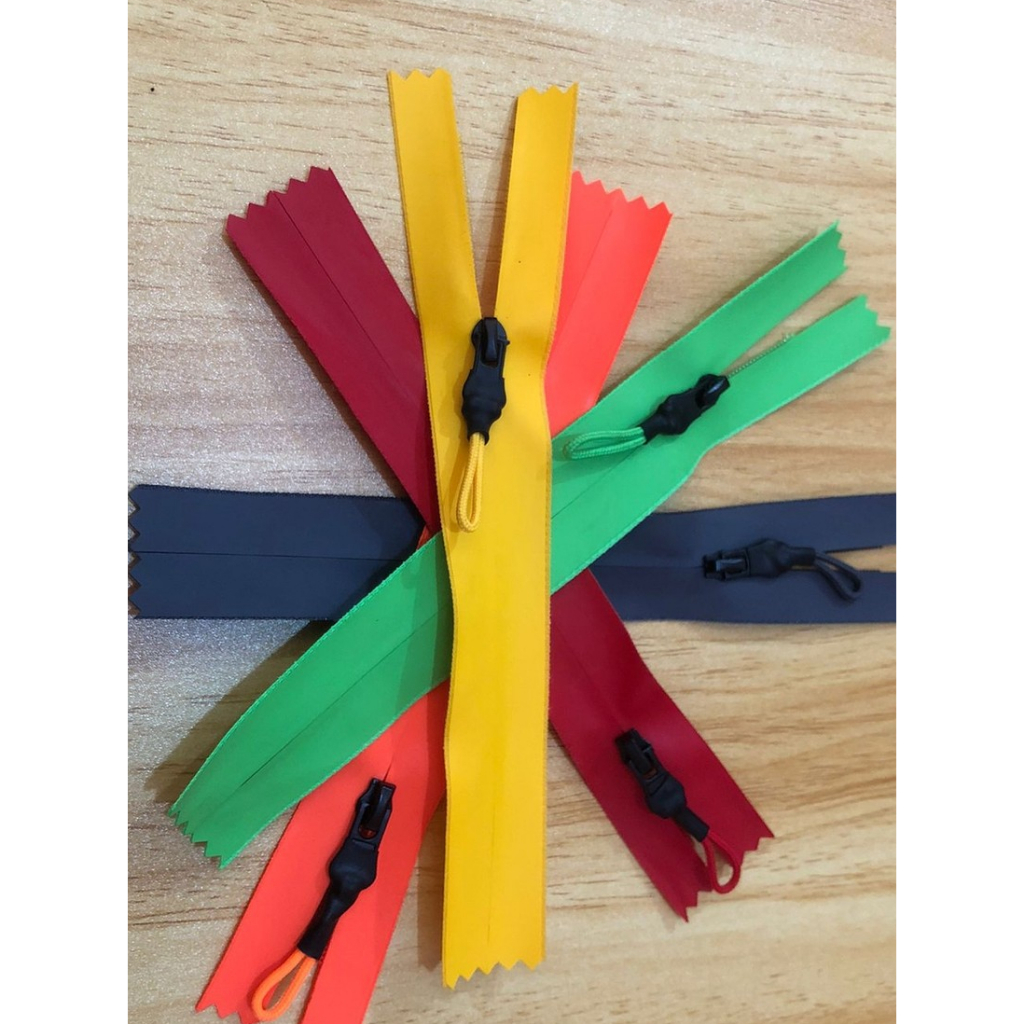 resleting waterproof saku 17 cm warna isi 12 pcs premium