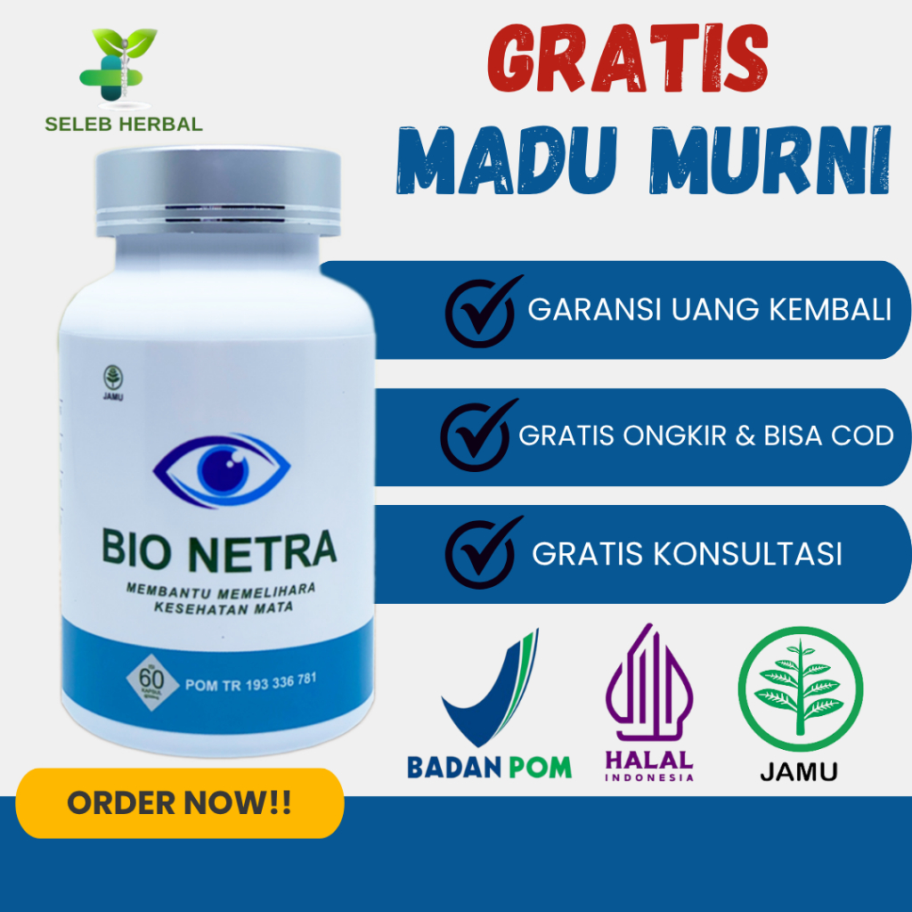 BIO NETRA OBAT HERBAL MATA MINUS + SILINDER + MATA RABUN + KATARAK | BIONETRA AMPUH  ASLI BPOM ORI