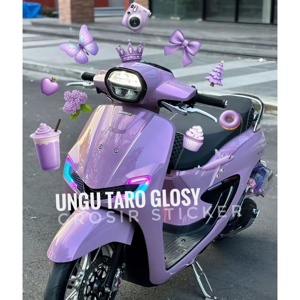 Sticker Skotlet Ungu Taro Glossy Untuk Motor scoopy