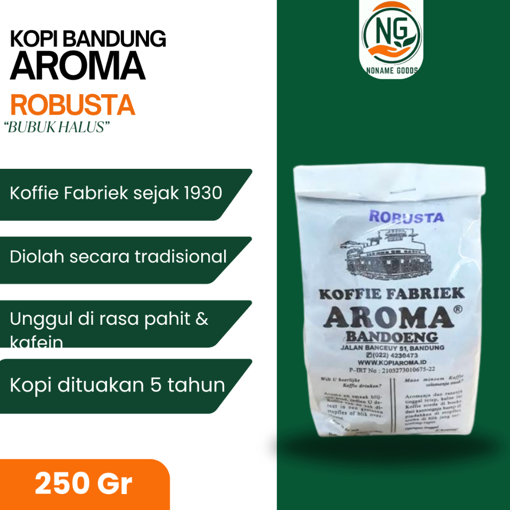 

KOPI AROMA BANDUNG ASLI 250 GRAM ROBUSTA KOFFIE FABRIEK BANDOENG