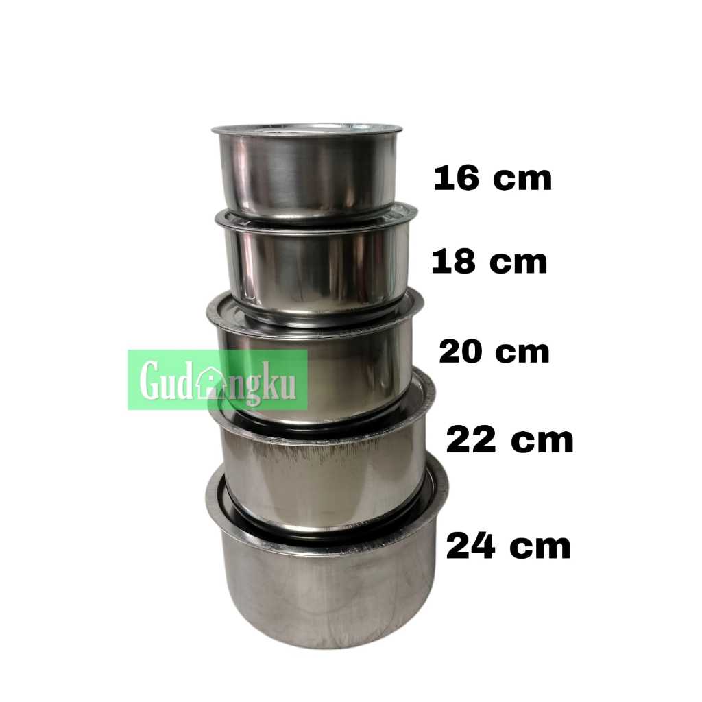 Panci Indian Pot Susun 5 Tutup Stainless