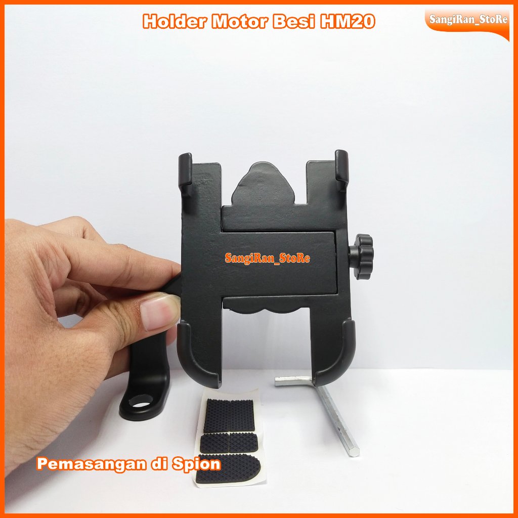 Holder Motor Holder Hp Besi Spion Motor HM20 Dudukan Hp di Spion Motor HM-20 Besi ojol gojek grab