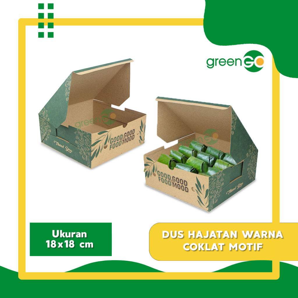 DUS NASI WARNA COKLAT DUS BESEK UKURAN 18x18 DUS MOTIF DUS KECIL HAJATAN DUS BESEK TEBAL DUS HAJATAN