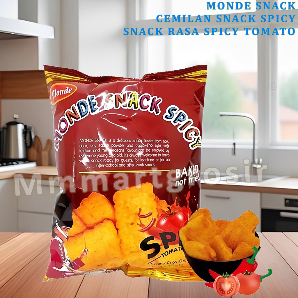 

Monde Snack Gold Spicy / Cemilan Snack Spicy / Snack Rasa Spicy Tomato / 60gr