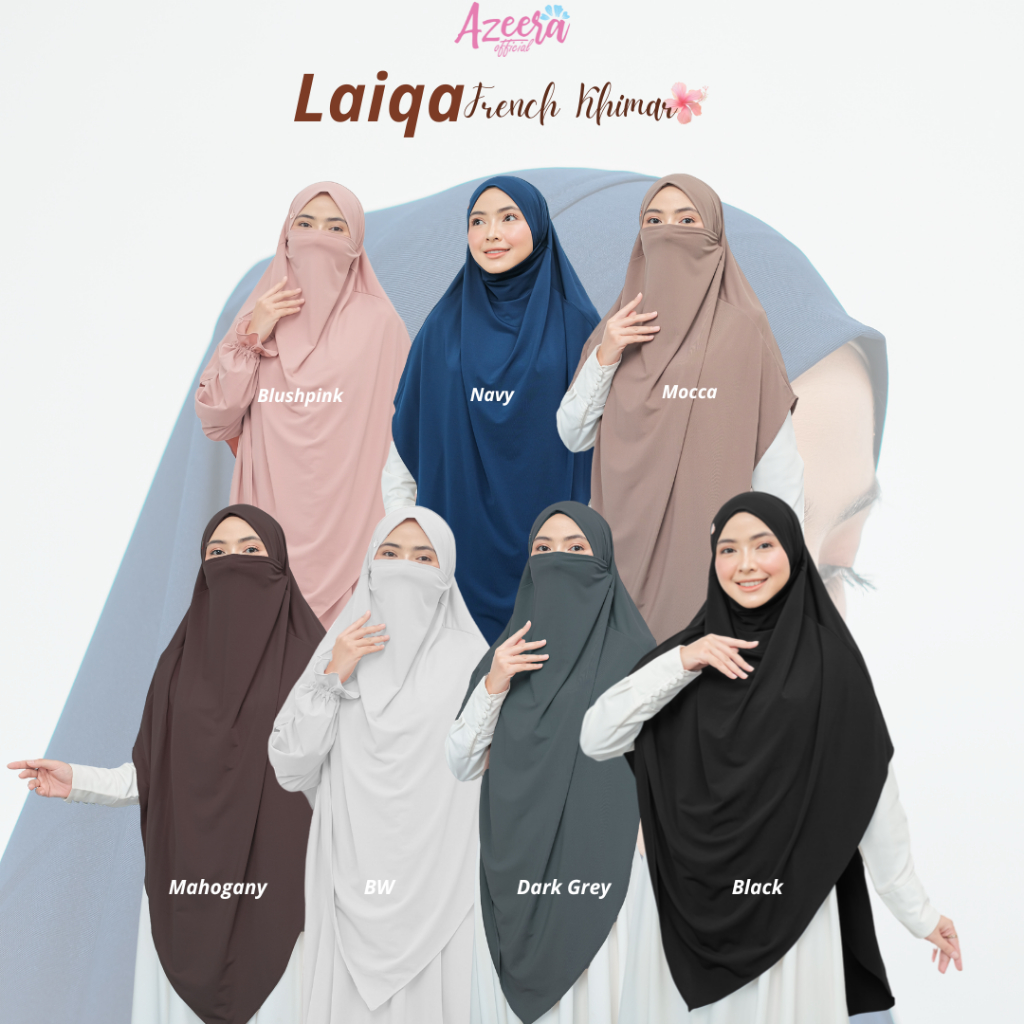 Laiqa French Khimar Jersey Premium Jumbo Hajj&Umroh by Azeeraofficial