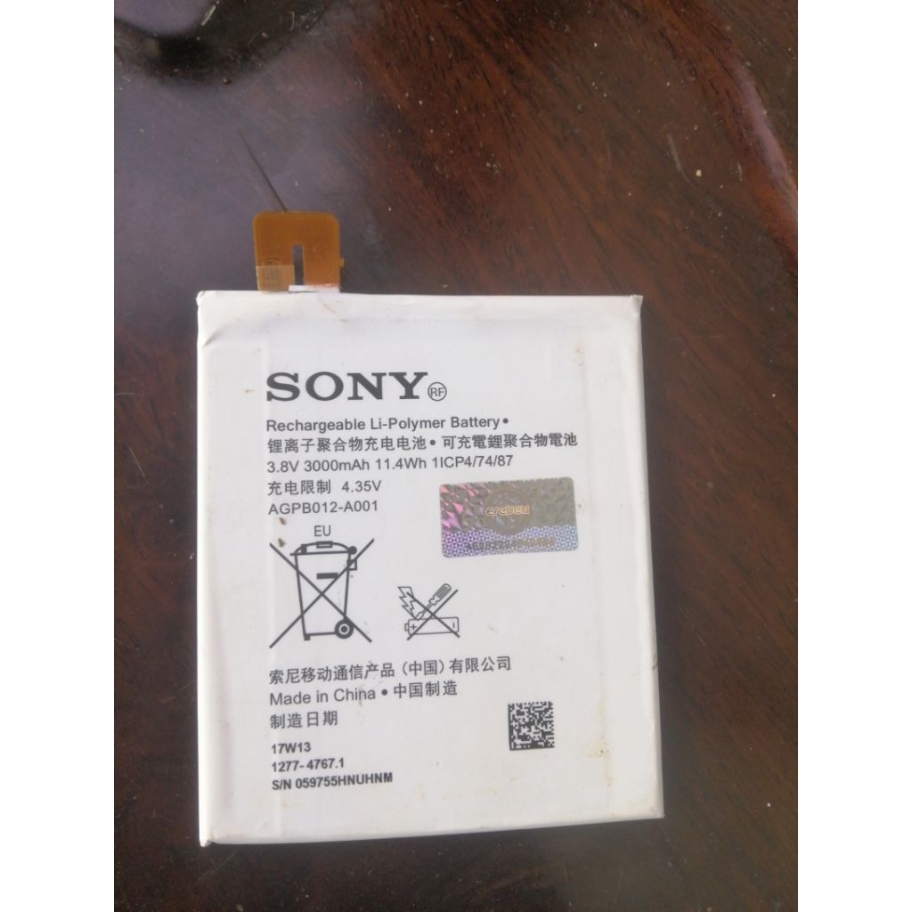 baterai sony t2 ultra original cabutan 100 %