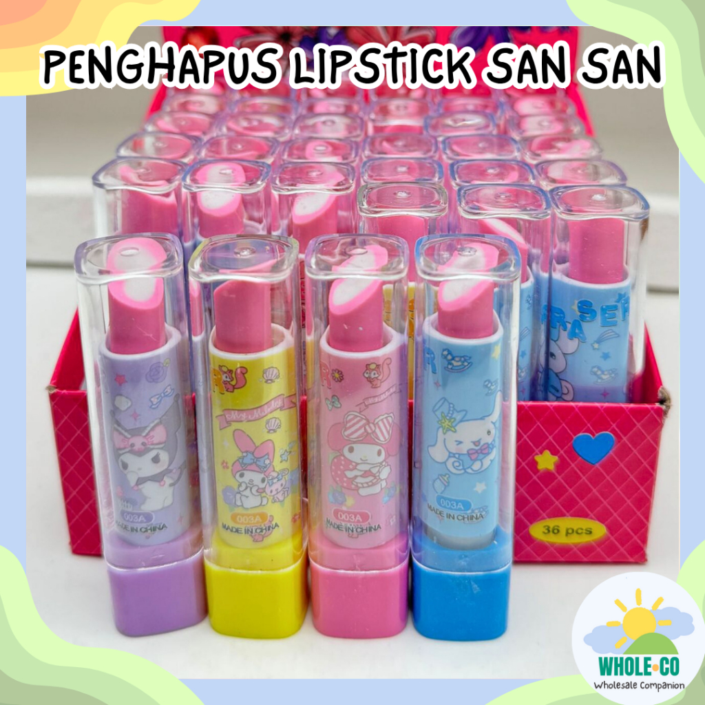 

Penghapus Bentuk Lipstik San San Premium Lipstick Kuro Melo Moroll Lucu Unik Imut Termurah Grosir COD