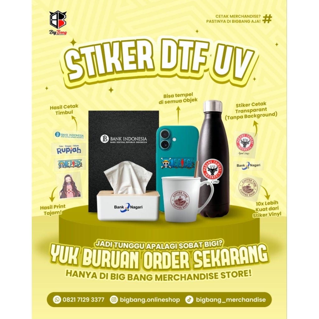 

Sticker DTF UV | desain Sticker bisa logo, tulisan dan bisa di sesuaikan dengan permintaan