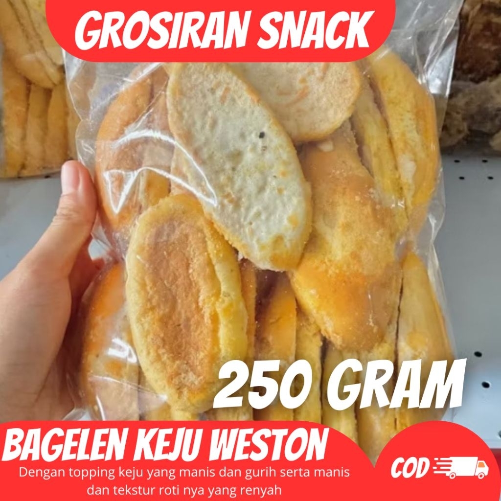 

(250 GRAM) BAGELEN KEJU / BAGELEN TOPPING KEJU / ROTI KERING TOPPING KEJU / BAGELEN PREMIUM