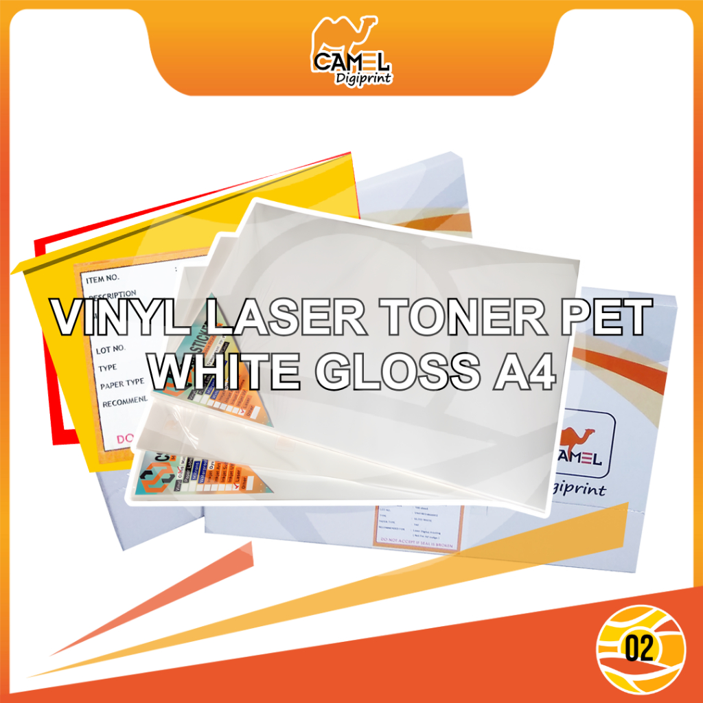 

Camel Sticker Vinyl Laser A4 White Gloss/White Matte/Transparan Clear Stiker Digiprint Anti Air - GROSIR