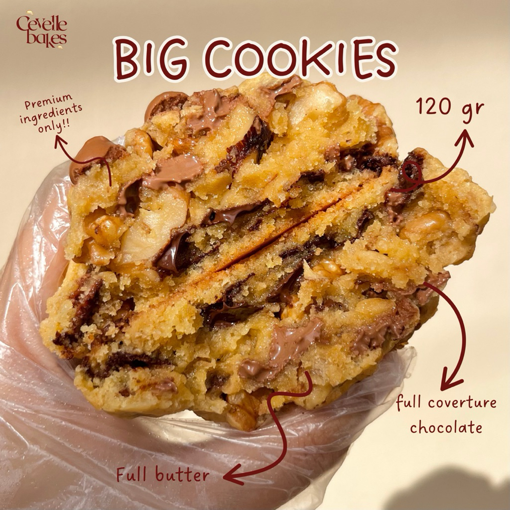 

CEVELLE - BIG COOKIES (Soft cookies premium full coverture chewy gooey cookies)
