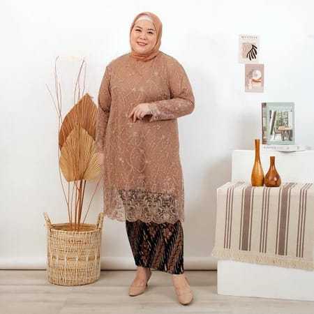 NYL_Mode - Setelan Kebaya Tunik Jumbo LD 120 - 140 | Kebaya Kondangan Jumbo | Kebaya Wisuda | Kebaya
