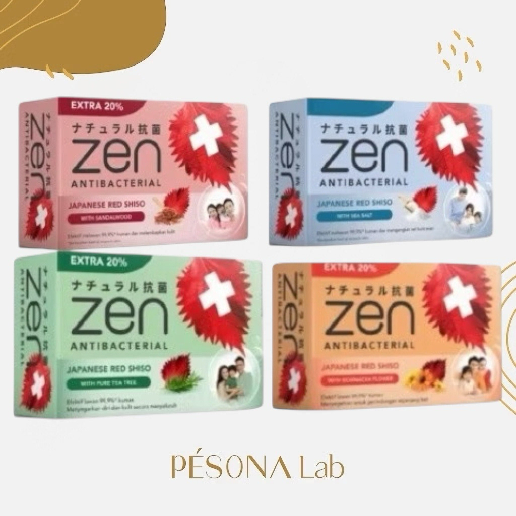 Sabun ZEN Batang 60Gr Isi 4 - Sabun Mandi ZEN Antibakteri - Bar Soap ZEN
