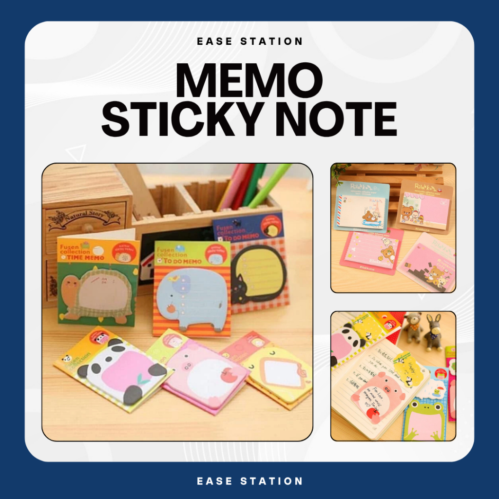 

MEMO TEMPEL CATATAN PENGINGAT AGENDA PAPER STICKY NOTE PEMBATAS BUKU KARAKTER LUCU EASE STATION