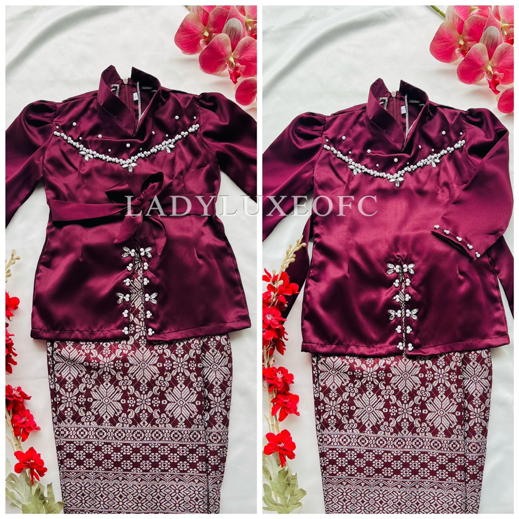 Azira kurung melayu anak terbaru SET BAJU KURUNG MELAYU ANAK & ROK SONGKET KURUNG MELAYU