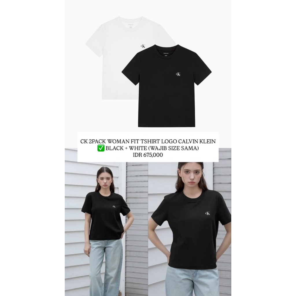CALVIN KLEIN 2PACK TSHIRT WOMAN FIT / MAN REGULAR TSHIRT LOGO CALVIN KLEIN [PRE ORDER]