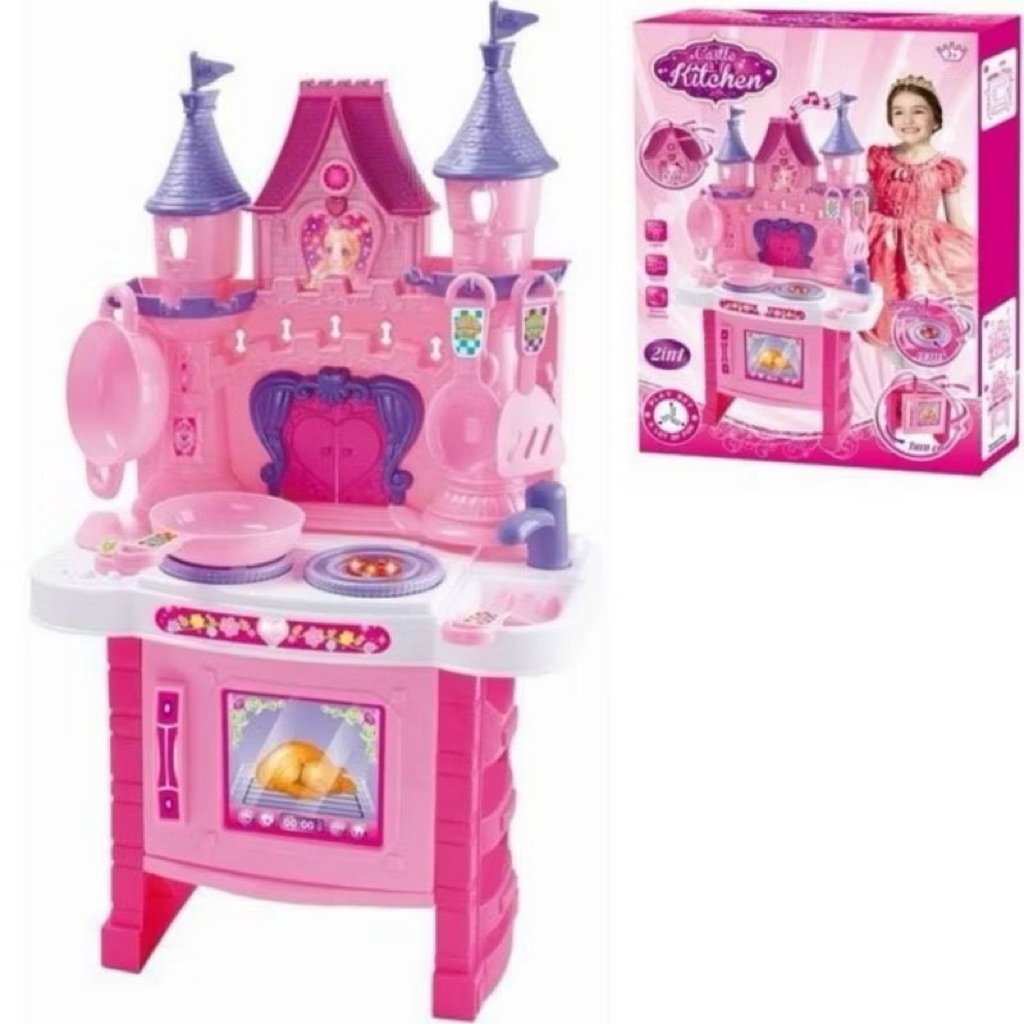 Mainan Anak Kitchen Castle 2In1 Kastil Princess Kitchen Playset Masak Masakan