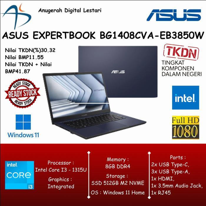 TKDN Asus Expertbook BG1408CVA-EB3850W Core I3-1315U 8/512GB SSD 14"FHD W11 Home