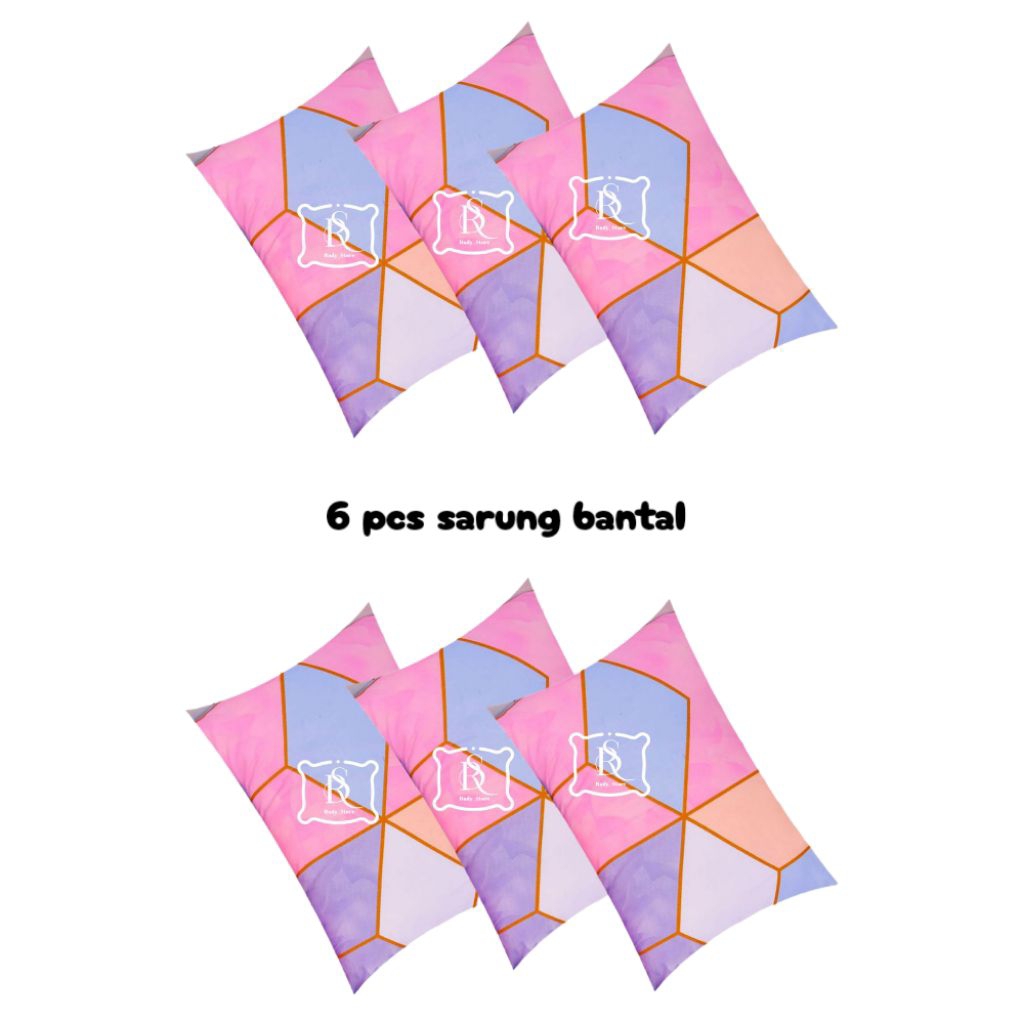Promo Sarung Bantal Kapuk Isi 6  Tanpa Resleting Bahan Katun Adem