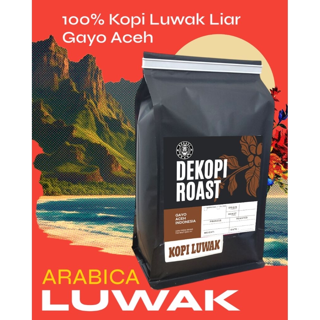 

Biji Bubuk Kopi Luwak Liar Arabika Gayo Aceh 100gr Arabica Coffee Bean Coffee Roasted Bean Dekopiroast Aceh