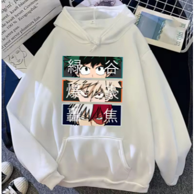 Sewiter Hoodie Anime Oversize Academia Boku Heru Versi Terbaru Ukuran M-XXL Jaket Hodi Animasi Kartu