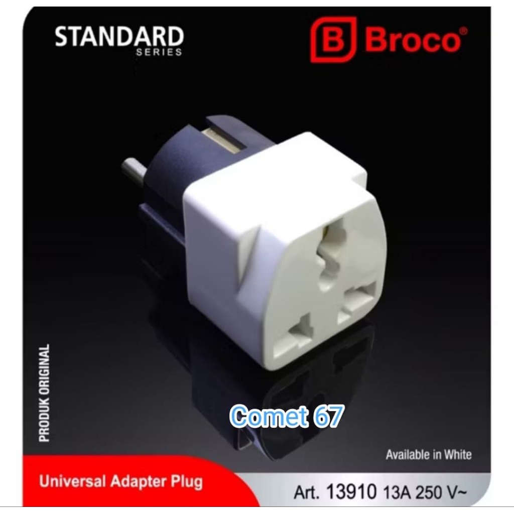 Steker BROCO Universal / Colokan BROCO / Steker Serbaguna BROCO / Steker Universal BROCO / Steker In