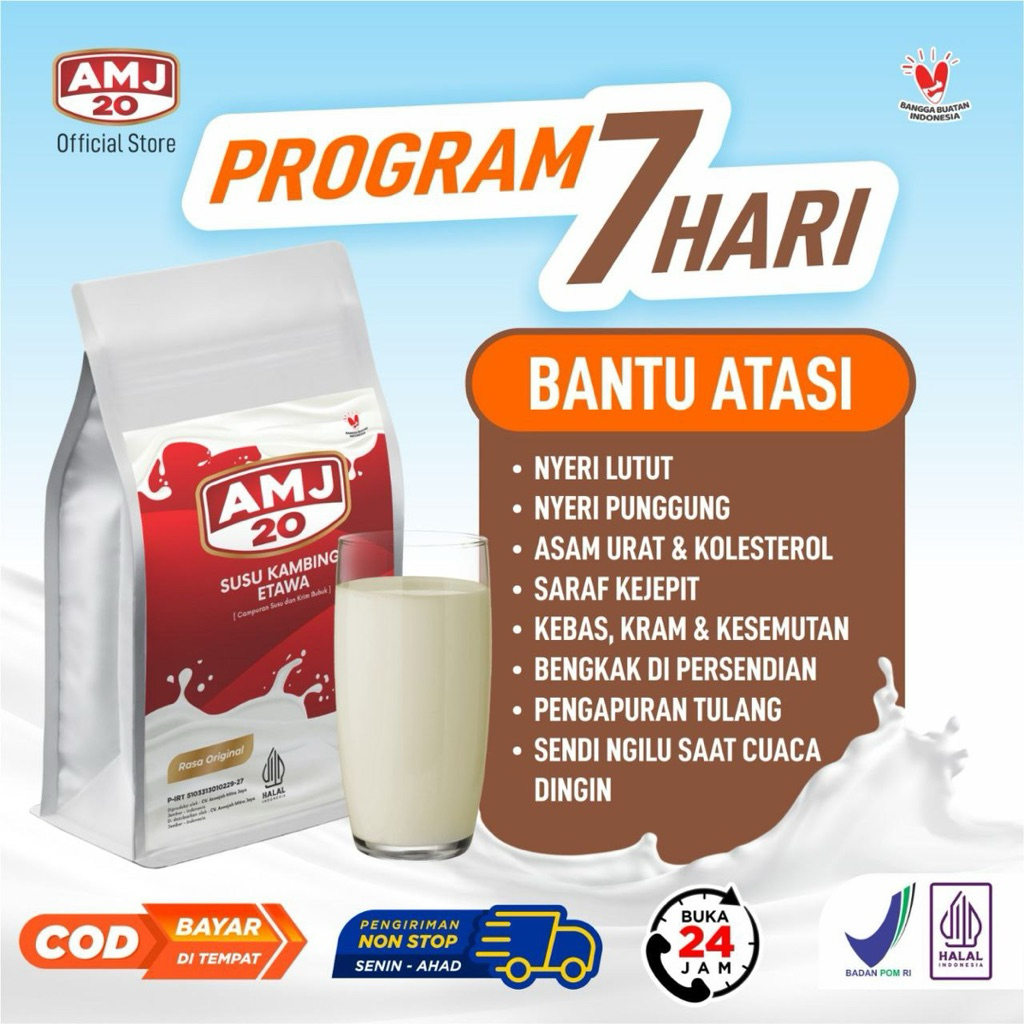 

Etawa AMJ20 - Susu Kambing Etawa Asli Original Atasi Nyeri Sendi dan Tulang