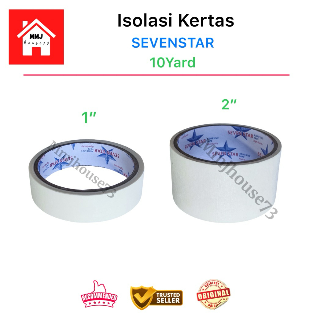 

STARTAPE / SEVENSTAR Lakban Kertas / Masking Tape / Isolasi Kertas Ukuran 1 Inch