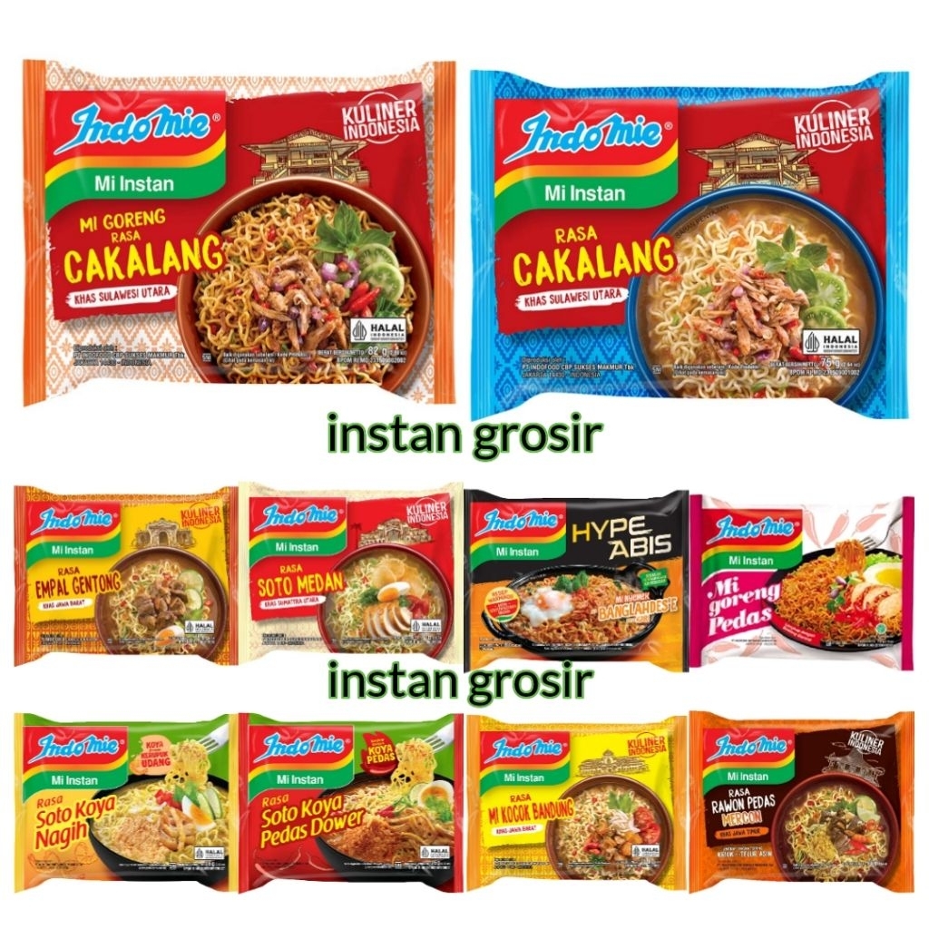 

Indomie Rasa Kuliner Indonesia Cakalang, Soto Medan, Empal, Mie Kocok, Rawon, Kebuli, Rendang