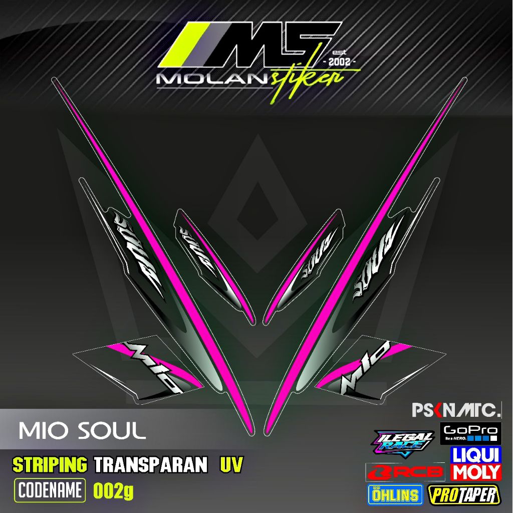 Decal Sticker Striping Variasi Transparan Uv Mio Soul Karbu 2006-2012 Mio Soul 115 Mio Soul Lama/Old