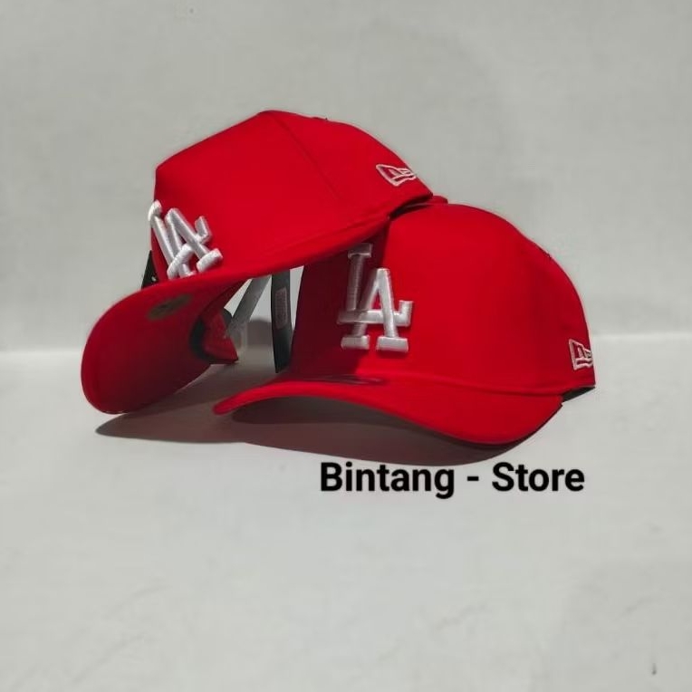 Los Angels LA Putih Merah Topi Premium  Unisex Topi MLB Fashion Miror Original Quality