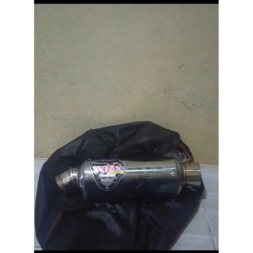 knalpot racing wrx 3k oval warna half blue pakean mx king (step std)