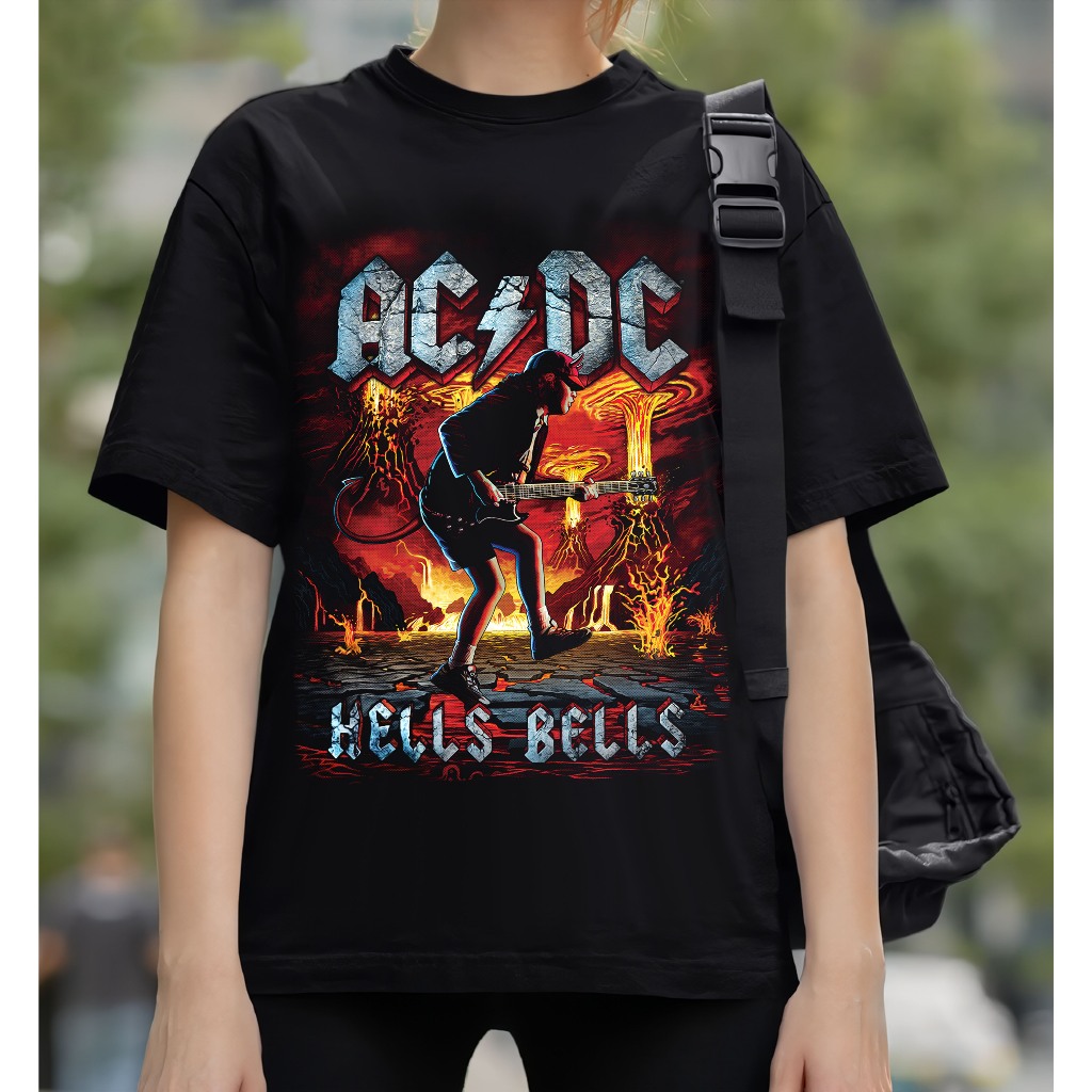 LuckZONE T-Shirt | Kaos Atasan Pria | ACDC | Cotton Combed 30s