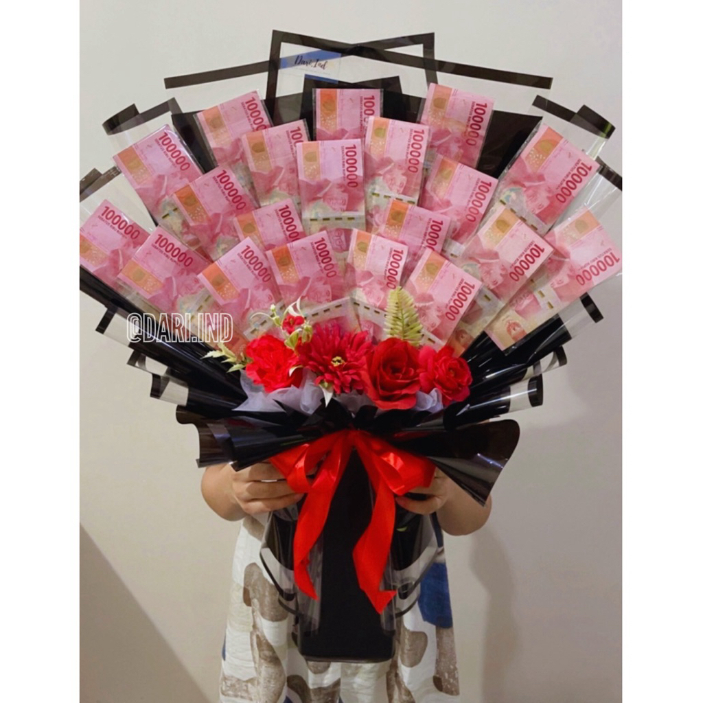 BUKET UANG ASLI 20 LEMBAR / Money Bouquet / Buket Uang / Kado Anniversary / Kado Ulang Tahun / Hadia