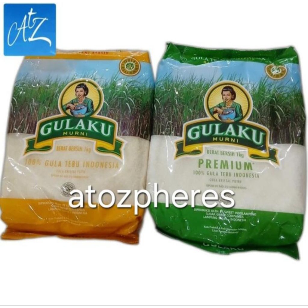 

100% gula tebu pasir kristal putih halal Indonesia GULAKU MURNI Manis Alami Bersih Premium 1kg