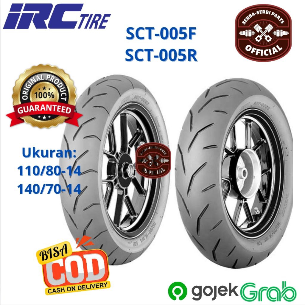 [READY COD] BAN IRC SCT-005F(110/80-14) SCT-005R(140/70-14) BAN LUAR MOTOR DEPAN BELAKANG RING 14 MO