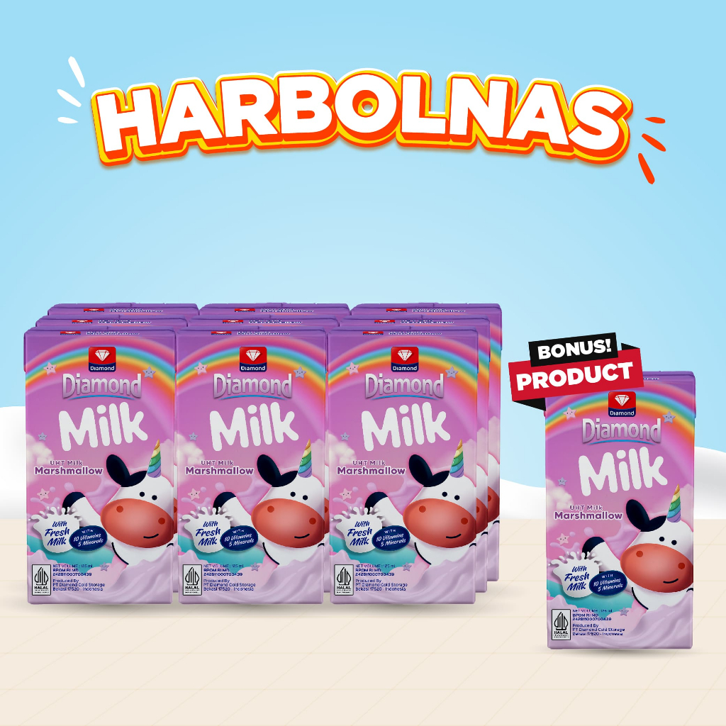 

BONUS PRODUCT BUY 9 PCS DIAMOND MILK UHT MARSHMALLOW 125 ML FREE BUY 1 PCS DIAMOND MILK UHT MARSHMALLOW 125 ML