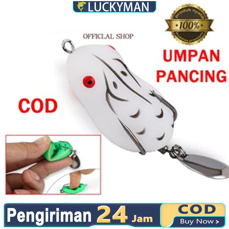 Lucky Man - Simulasi katak mengambang umpan palsu umpan pancing katak Pikat ikan besar untuk digigit