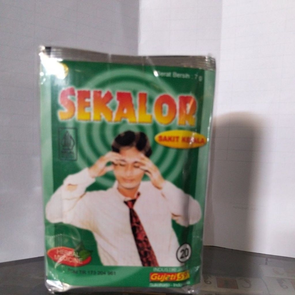 

jamu herbal sekalor sakit kepala serbuk Gujati59 1 pak isi 10 sachet