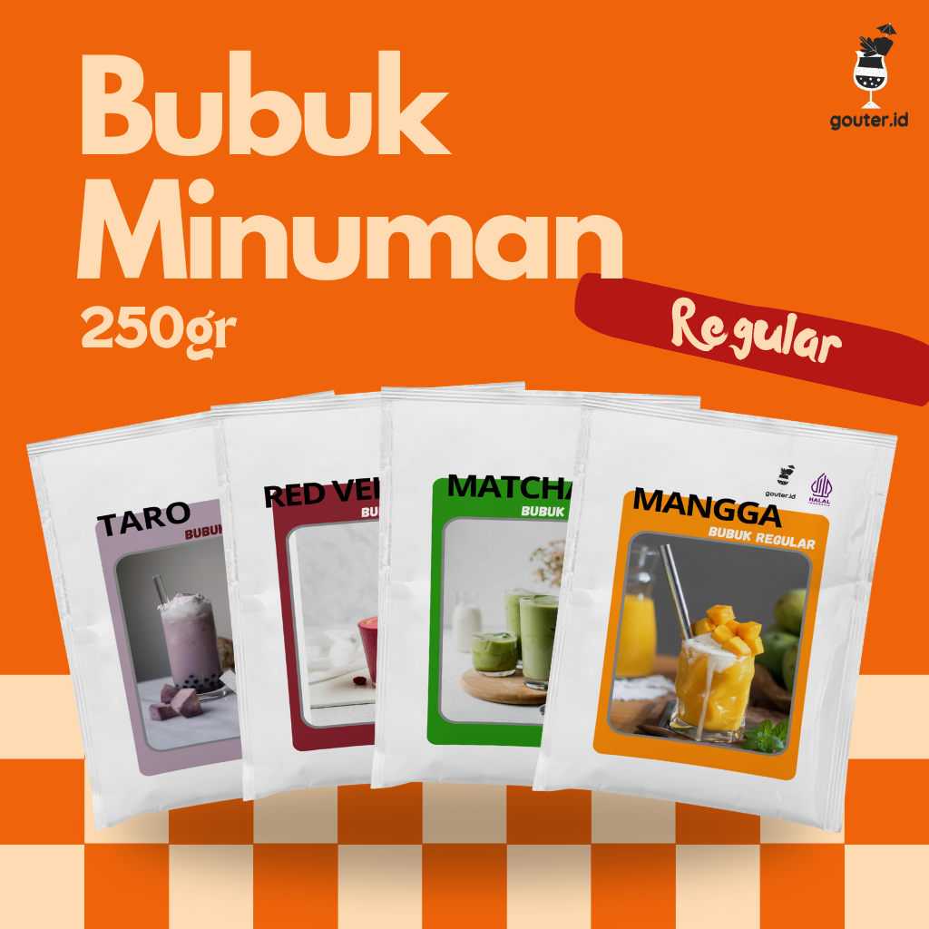 

Bubuk Minuman Rasa Regular 250gr / Serbuk Minuman Instan Boba Aneka Rasa Mix Gula dan Creamer