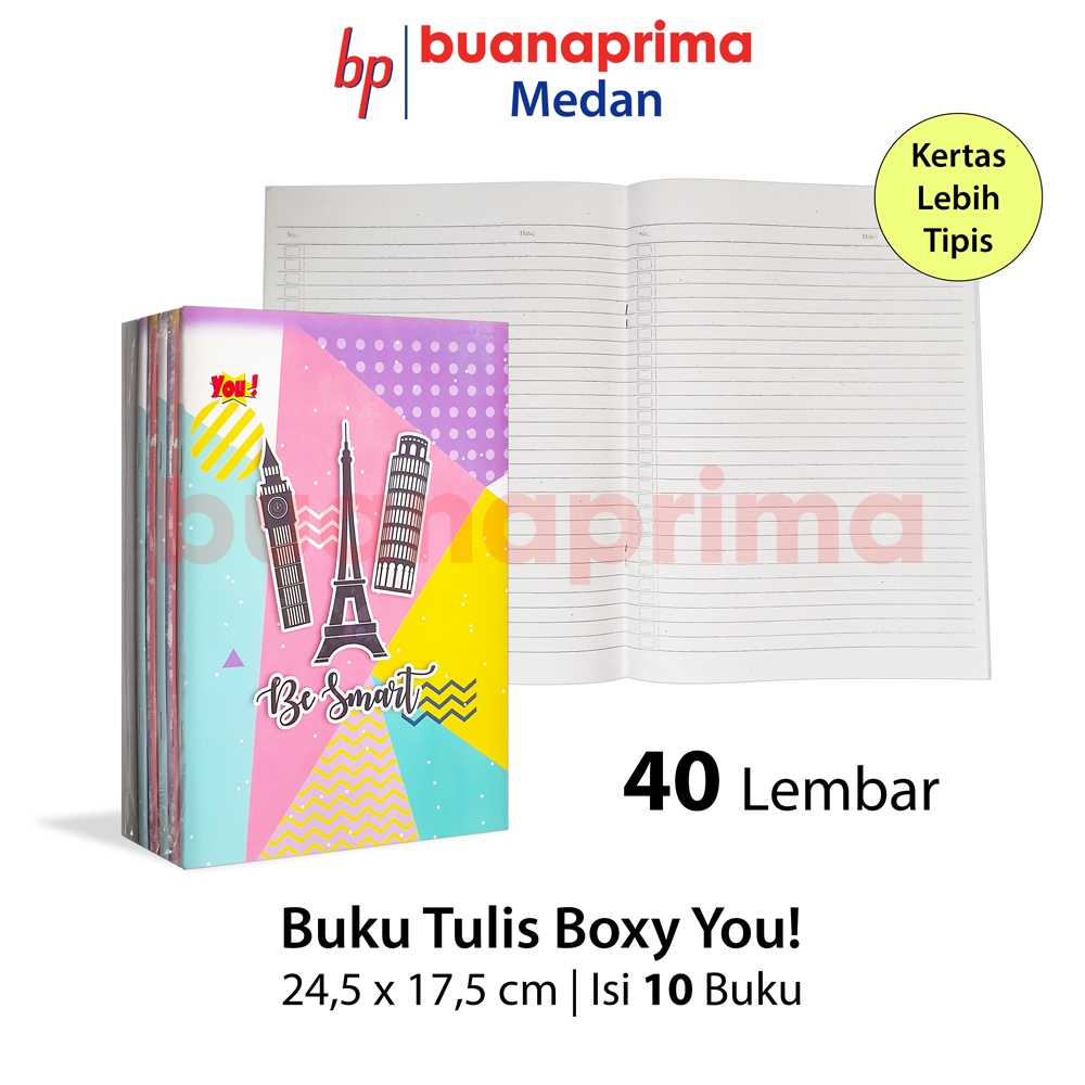 

Buku Tulis PANJANG YOU! 40 Lembar Isi 10 Pcs Buku Boxy Notebook Sekolah